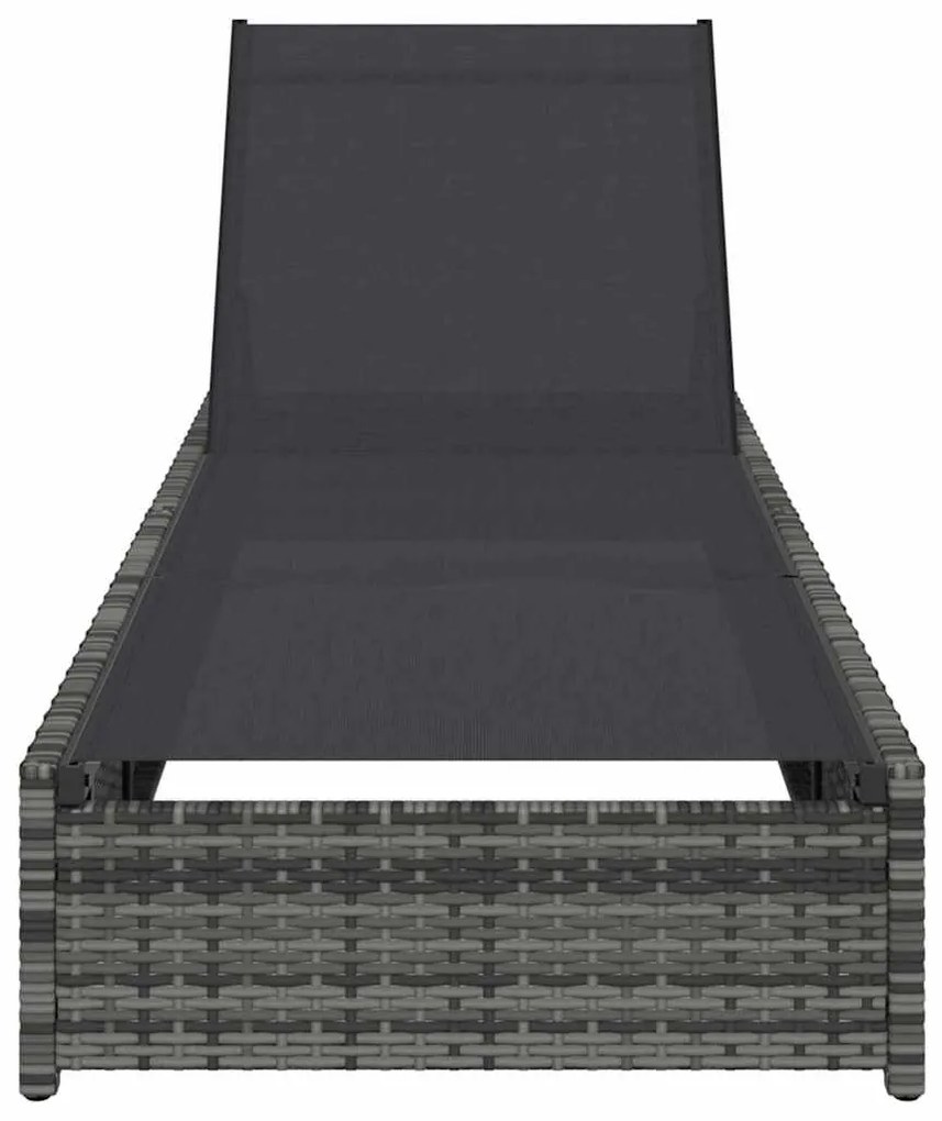 Espreguiçadeira VidaXL Cinza 60x200x27 cm Vime Sintético