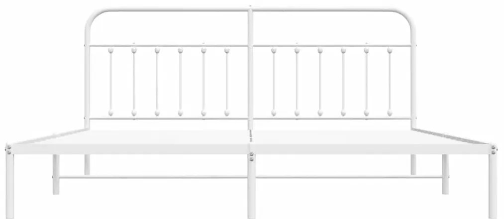 Estrutura de cama com cabeceira 193x203 cm metal branco