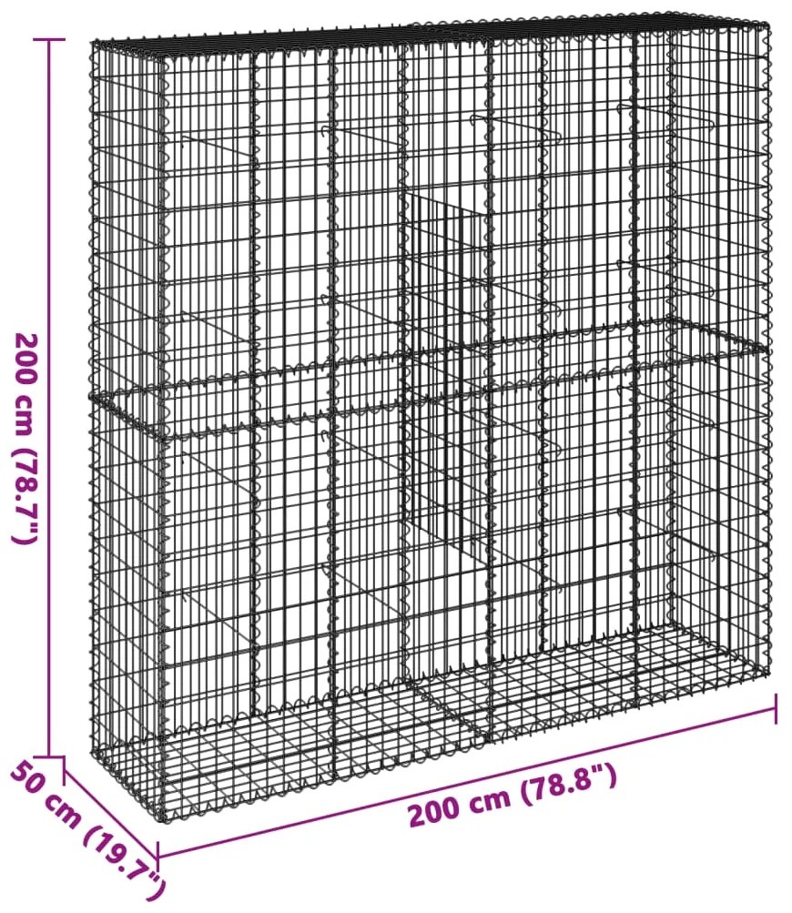 Cesto gabião com cobertura 200x50x200 cm ferro galvanizado