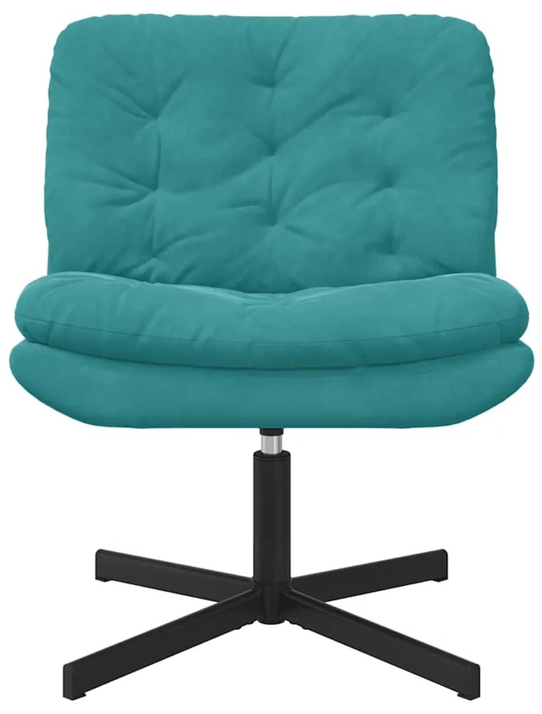 Cadeira Relaxante Giratória Turquesa 63 x 75 x 76 cm Veludo