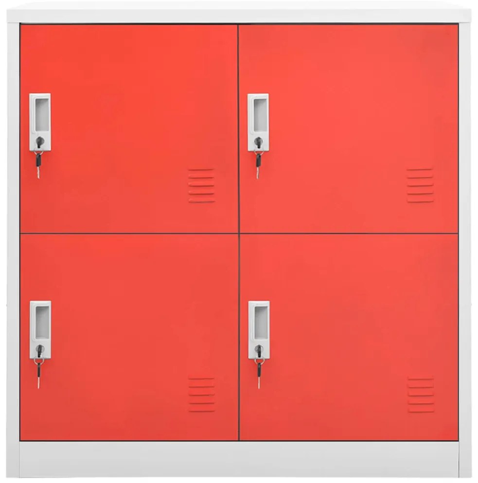 Cacifos 2 pcs 90x45x92,5 cm aço cinzento-claro e vermelho