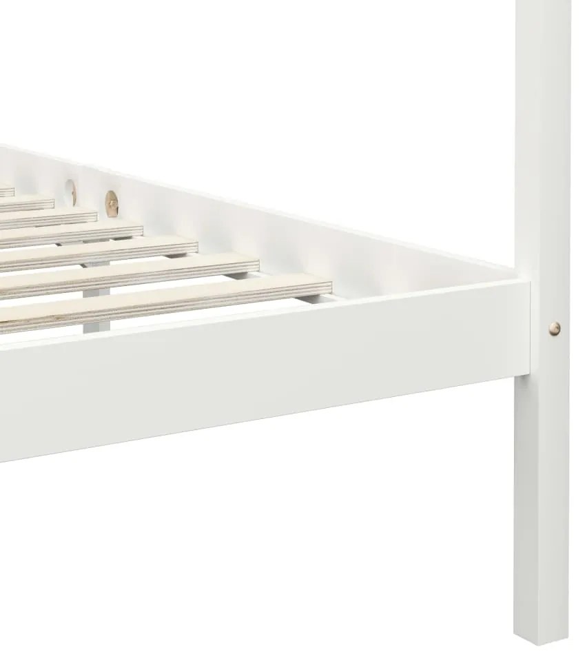 Estrutura de cama com toldo 90x200 cm pinho maciço branco