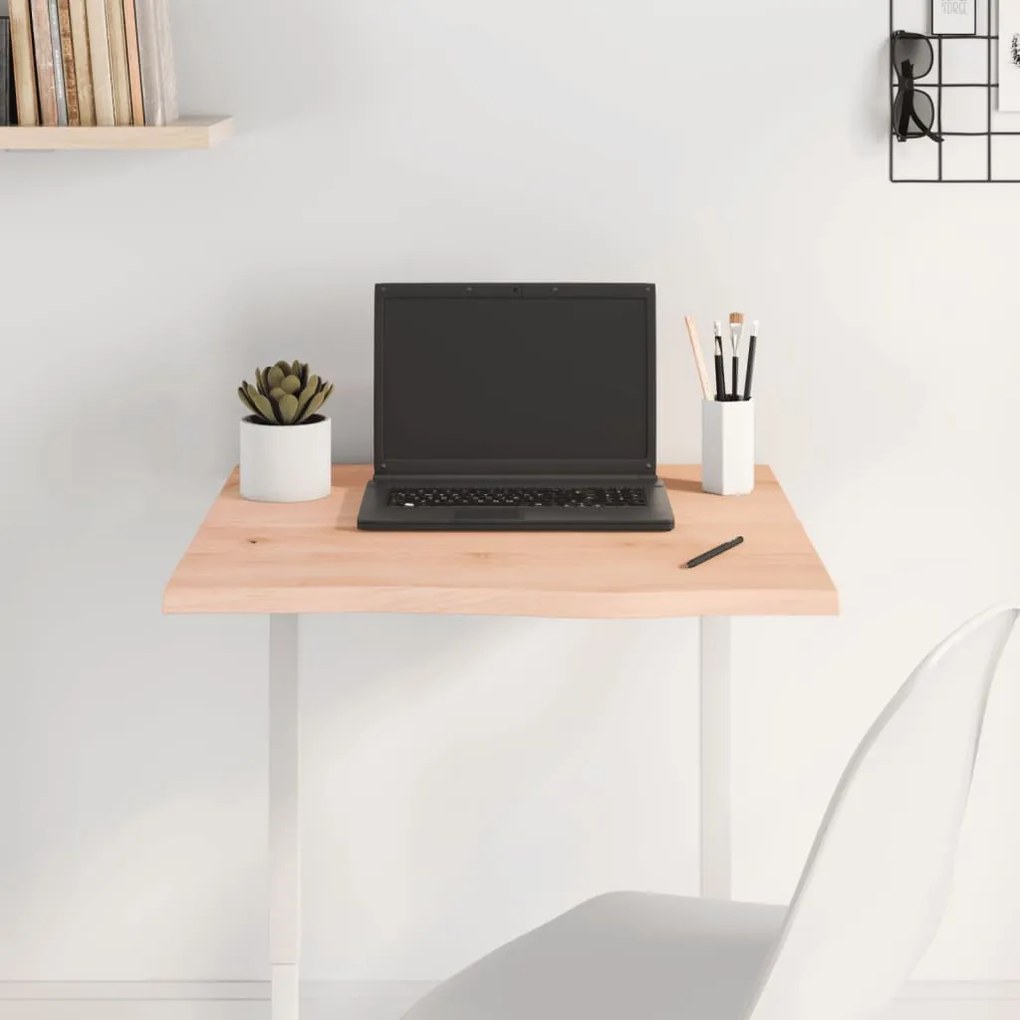 vidaXL Tampo de mesa 60x60x2 cm carvalho maciço não tratado