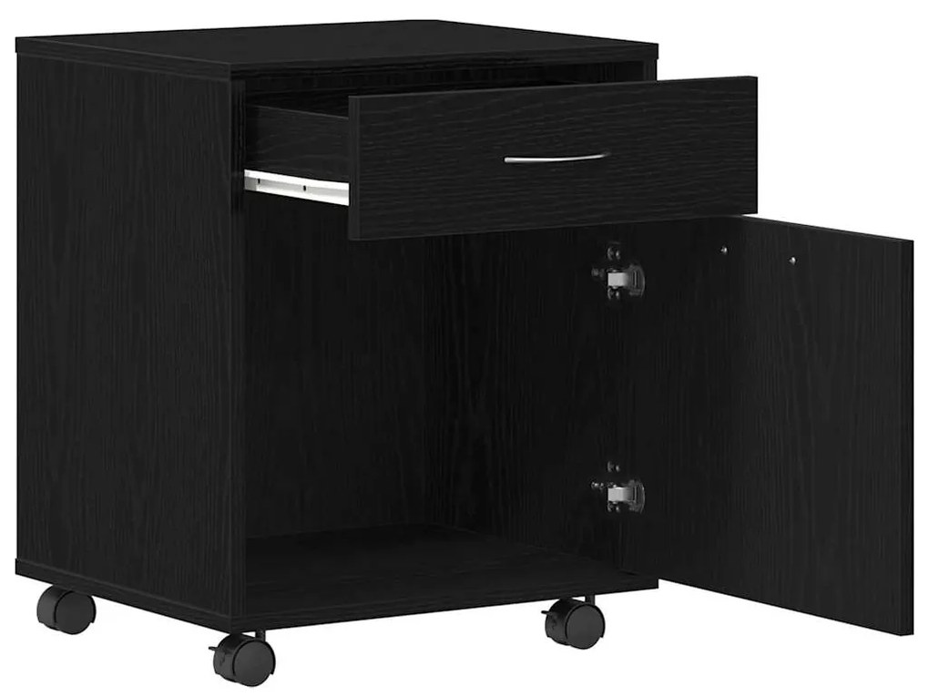 Armário em Rolling vidaXL Carvalho Preto 45x38x54 cm Madeira engenheir