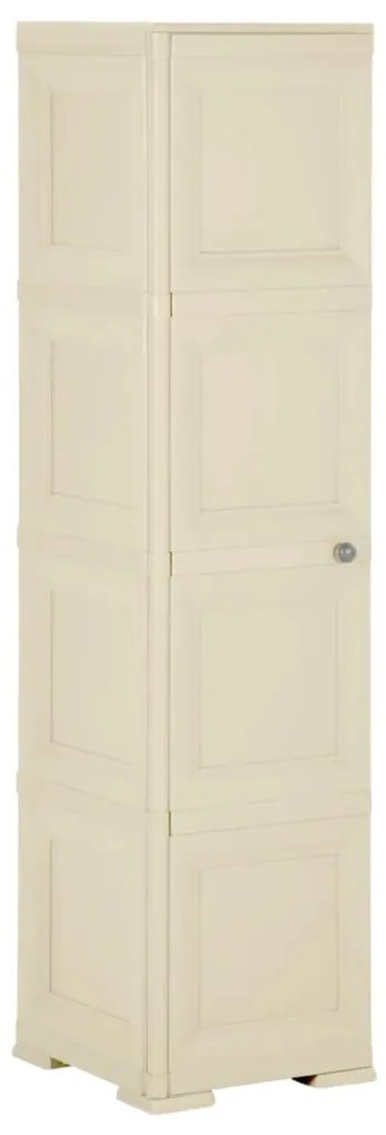 340600 vidaXL Armário de plástico 40x43x164 cm design de madeira branco nata