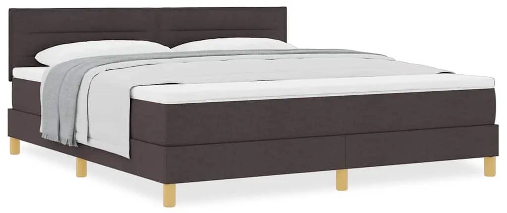 Cama Box Spring com Colchão Marrom Escura 180x200 cm Tecido