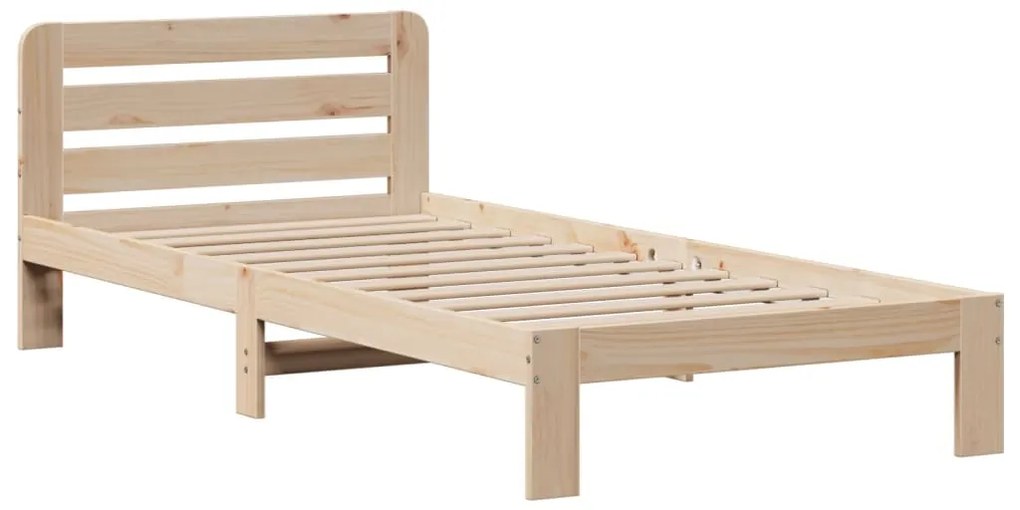 Cama com estante sem colchão 75x190 cm pinho maciço
