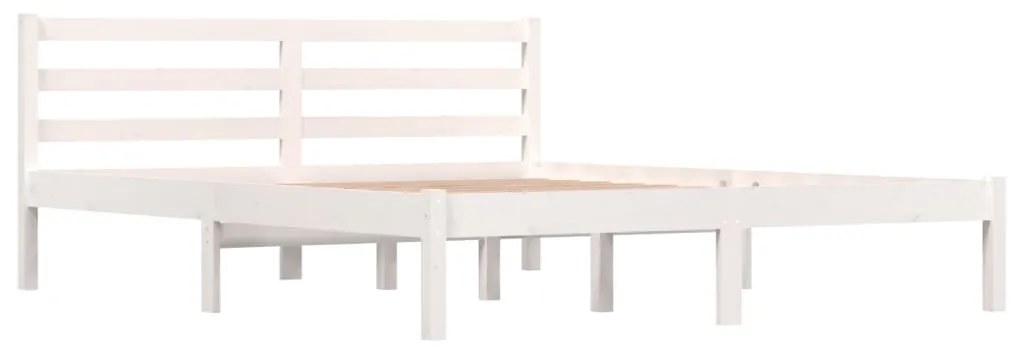 Estrutura de cama king 150x200 cm pinho maciço branco