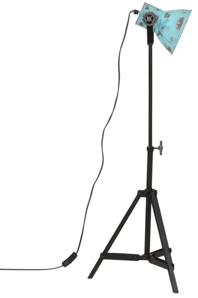 Candeeiro de pé 25 W 35x35x65/95 cm E27 azul desgastado