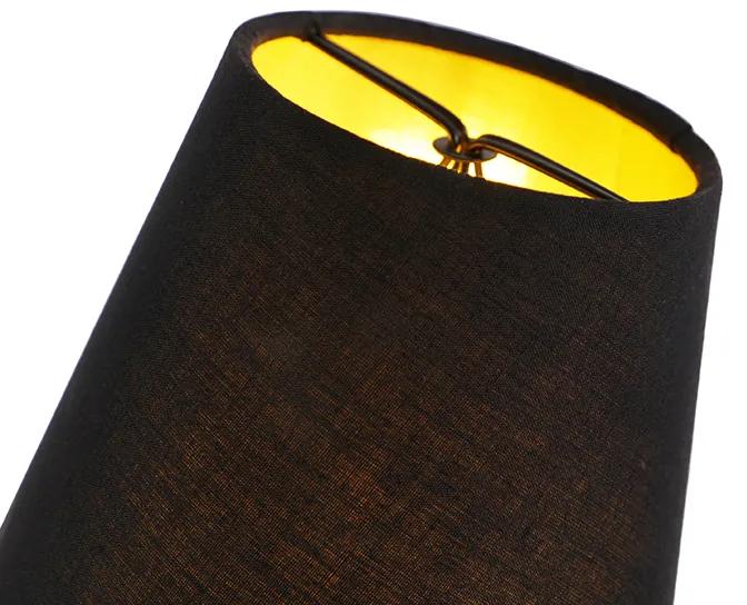 Candeeiro de mesa design preto 3 luzes com abajures - Wimme Design