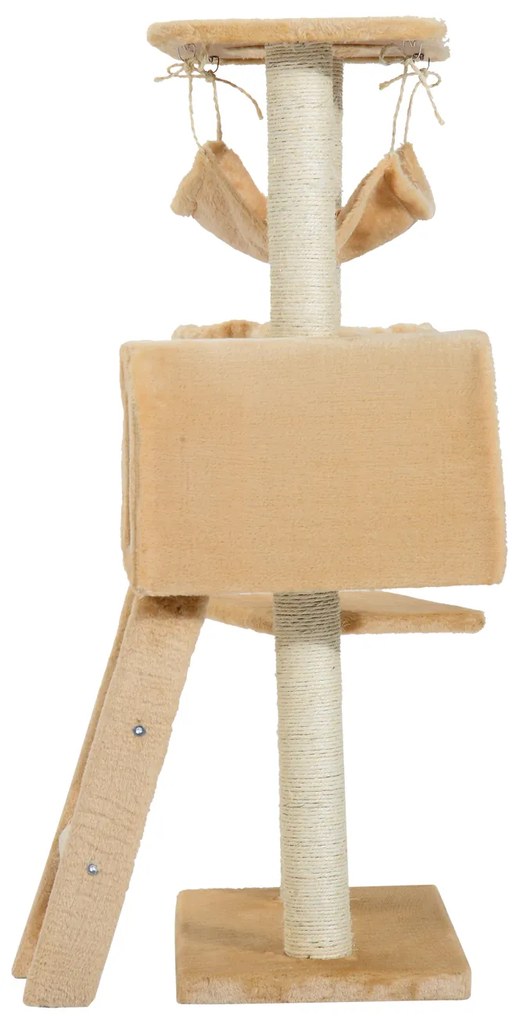 Árvore para Gatos Raspador com Poste para arranhar Ninho Rede Plataforma Casinha Escada Veludo Sisal Natural - 55x30x100cm