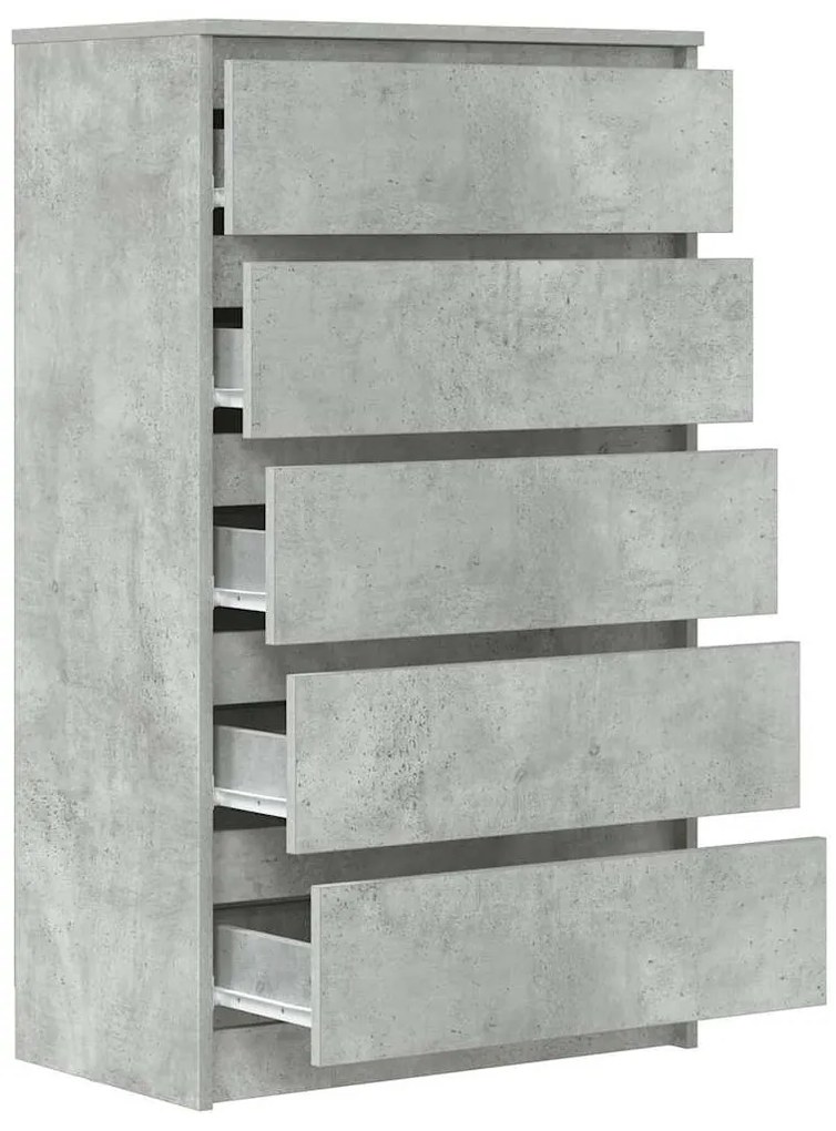 Armário de gavetas 60x36x103 cm deriv. madeira cinzento cimento