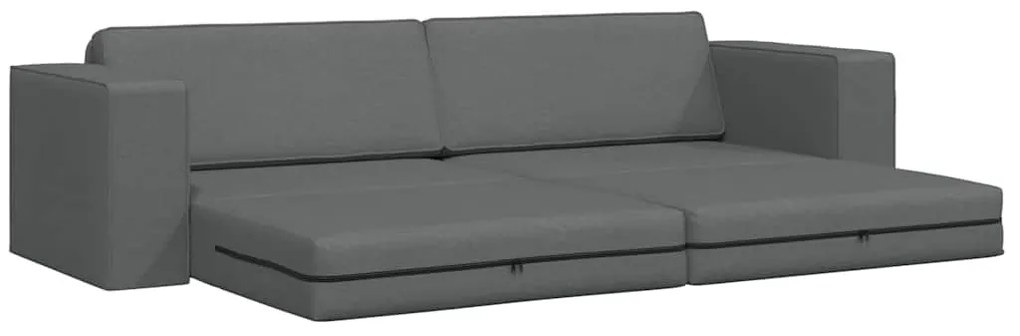 Sofá Cama de Chão 2 em 1 Cinza Escuro 245x150x60.5 cm Tecido