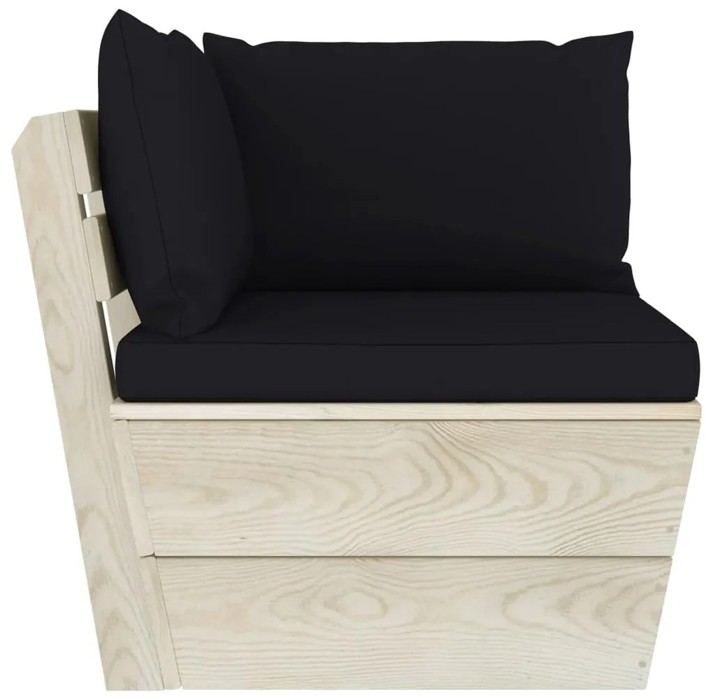 6 pcs conjunto lounge de paletes + almofadões madeira de abeto