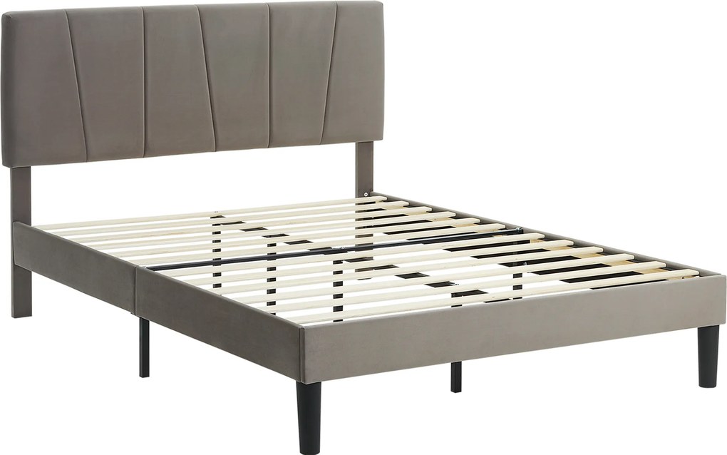 Estrutura de cama de casal 140 x 190 cm, cama para 2 pessoas (COLCHÃO NÃO INCLUIDO), cabeceira ajustável, base de cama 150 x 198 x 100/105/110/115/120