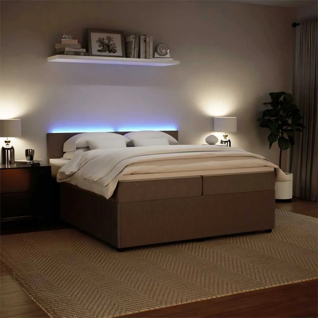 Cama com molas/colchão 200x200 cm veludo cinzento-claro