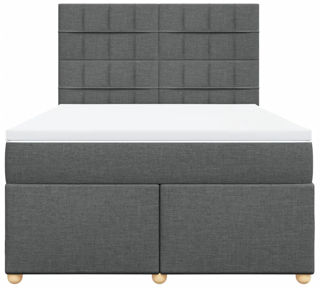 Cama com molas/colchão 140x200 cm tecido cinzento-escuro