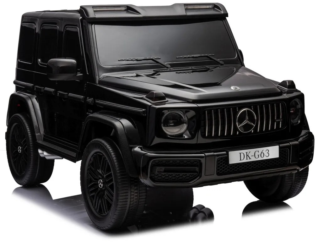 Carro elétrico para Crianças 24V, 4x200W 2 Lugares Mercedes Benz G63 AMG XXL MP4 Rodas de espuma EVA, Assento Couro Preto