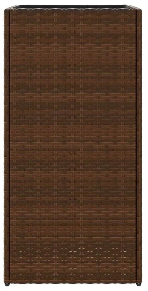 Vaso/floreira de jardim 40x40x80 cm vime PE castanho