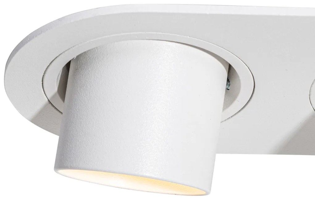 Set van 6 inbouwspots wit GU10 35mm kantelbaar 2-lichts - Installa Moderno