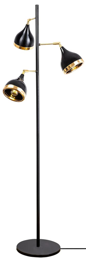 Candeeiro de Pé Yildo – Preto e Dourado – 163 cm