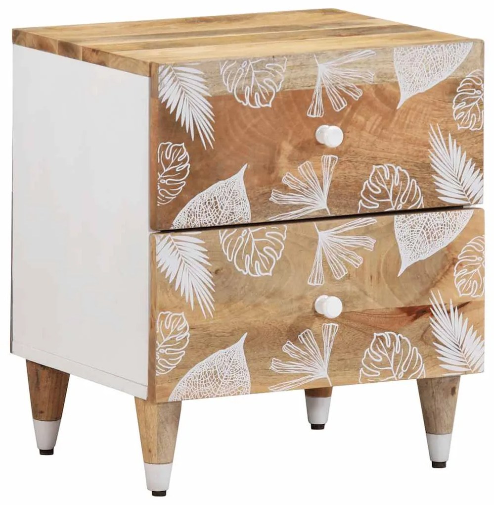 Mesa de cabeceira 40x33,5x46 cm madeira de mangueira maciça