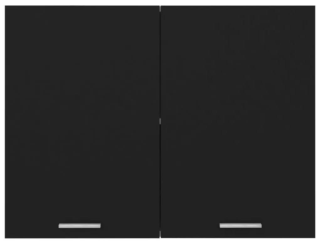 Armário de parede 80x31x60 cm contraplacado preto