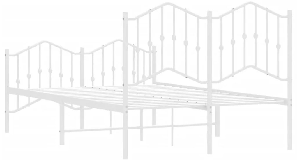 Estrutura de cama com cabeceira e pés 120x190 cm metal branco
