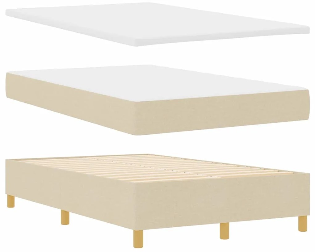 Cama Box com Colchão Creme 120x200 cm Tecido
