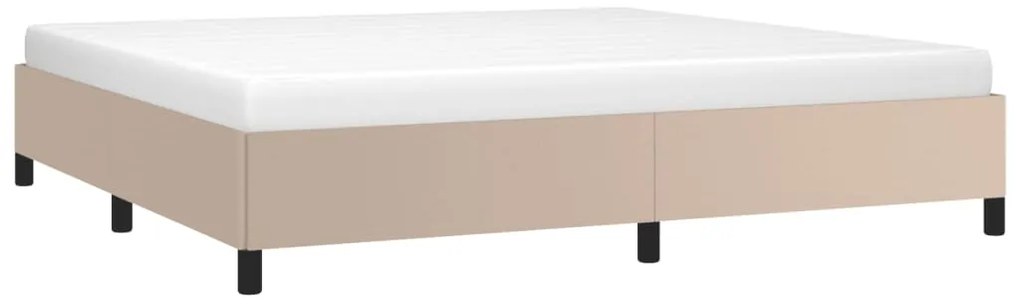Estrutura de cama 200x200 cm couro artificial cappuccino