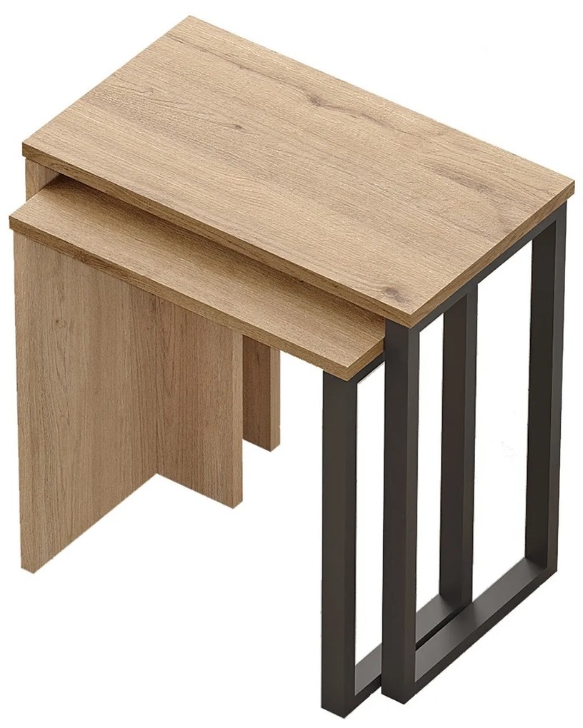 Mesas de Apoio ON7 – Nogueira – 51x52,8x29,5 cm / 44,5x47,8x24,5 cm