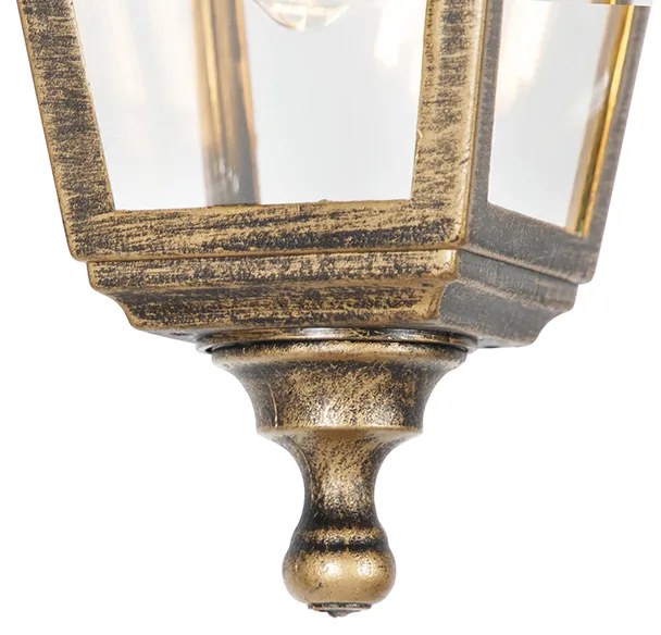 Candeeiro de suspensão clássico para exterior dourado antigo IP44 - Capital