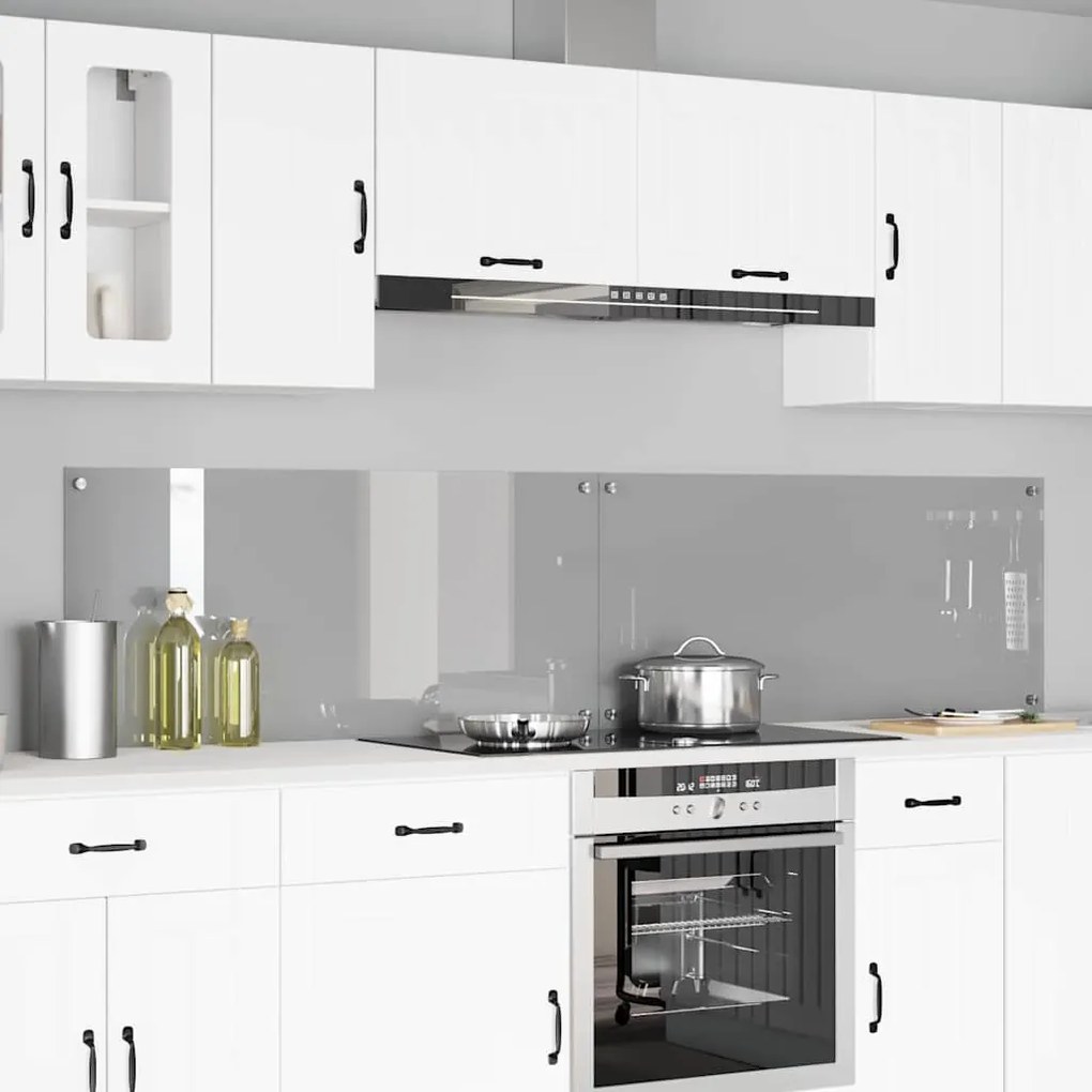 vidaXL Proteção de Cozinha 2 pcs Cinzento-claro 110 x 50 cm