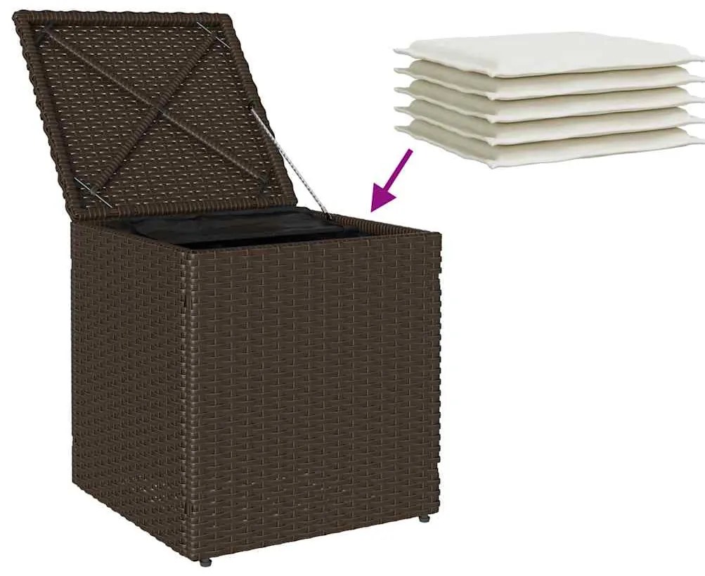 Bancos jardim com almofadas 2 unid 40x40x43 cm vime PE castanho