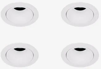 Pack De 4 Downlights Led Embutidos Com Molduras Redondas Ø5 Cm Em Alumínio Orelva Branco & Branco Cálido 2700k & 3 W & 19º - Sklum
