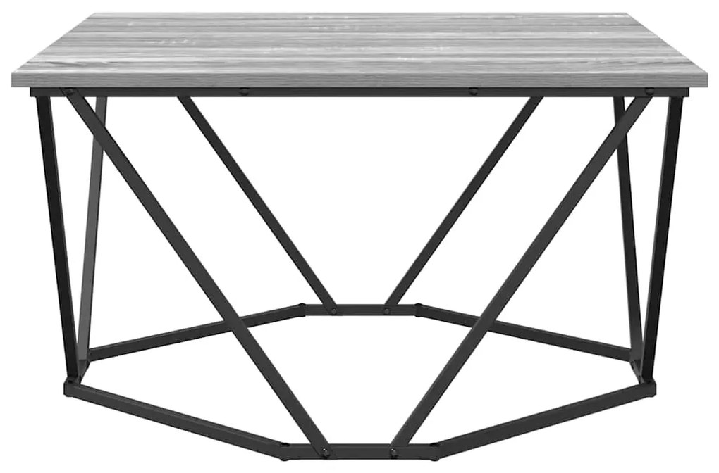Mesa de Centro Cinza Sonoma 80x80x45 cm Madeira Engenharia