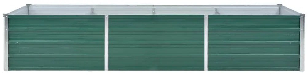 Canteiro elevado de jardim aço galvanizado 240x80x45 cm verde