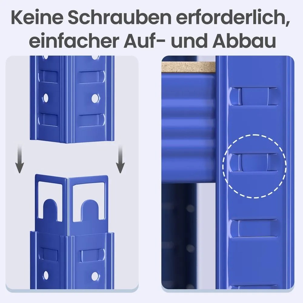 Estante de armazenamento garagem, escritório 200 x 100 x 50 cm azul