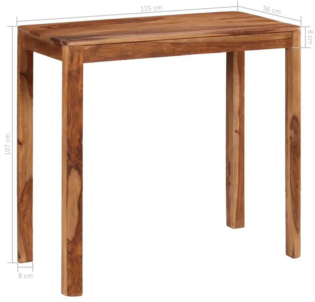 Conjunto de bar 5 pcs 115x56x107 cm madeira maciça