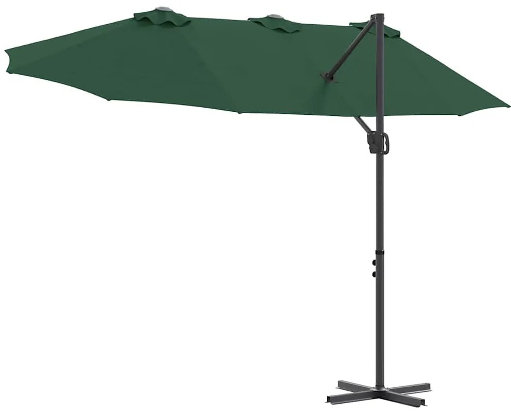 Guarda-sol cantilever de jardim Verde 372 x 198 x 253 cm