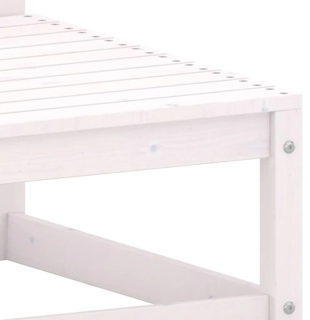 Apoio de pés p/ jardim c/ almofadões 2 pcs pinho maciço branco