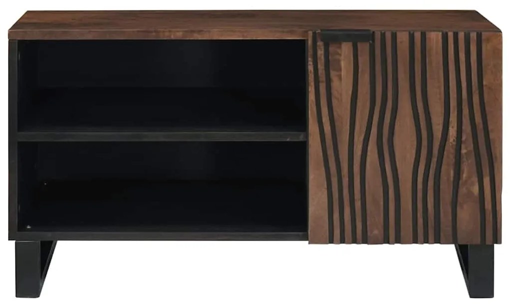 Estante de TV – 80 x 31,5 x 46 cm em Madeira Sólida e Madeira de Engen