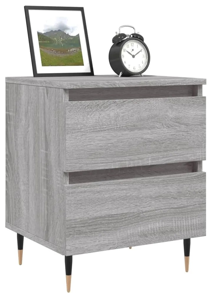 Mesa de cabeceira 40x35x50 cm derivados de madeira cinza sonoma