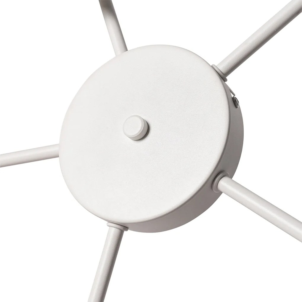 Candeeiro de teto branco, cinzento e castanho 5 luzes - Multidrum Moderno