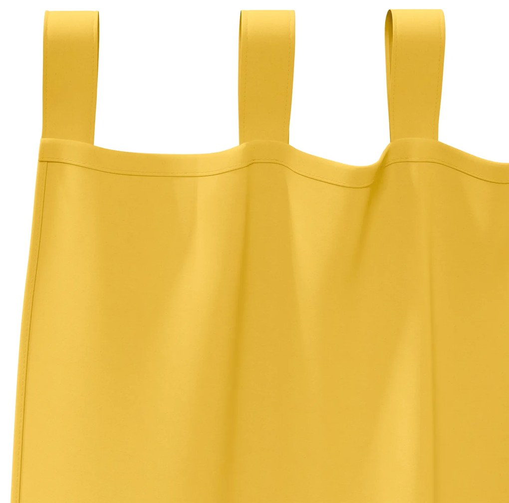 Cortinas opacas 2 pcs amarelo mostarda 225 x 140 cm Poliéster