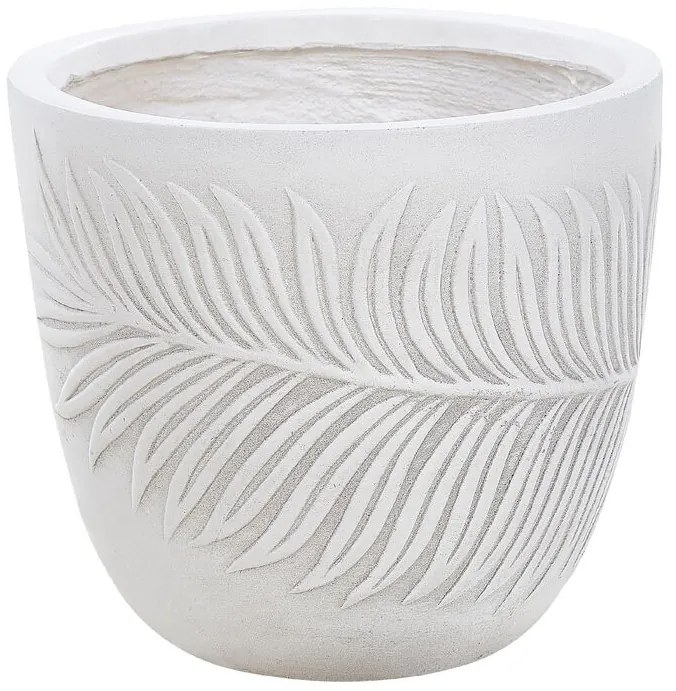 Vaso para plantas em fibra de argila branca creme 28 x 28 x 16 cm FTERO Beliani