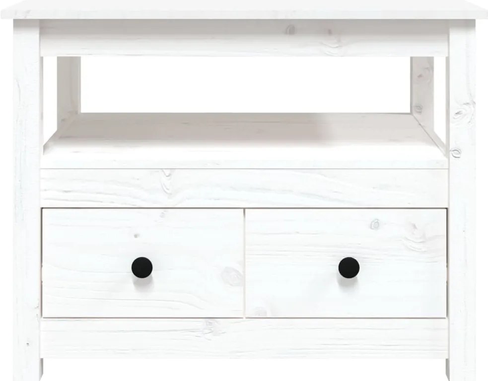 Mesa de centro 71x49x55 cm pinho maciço branco