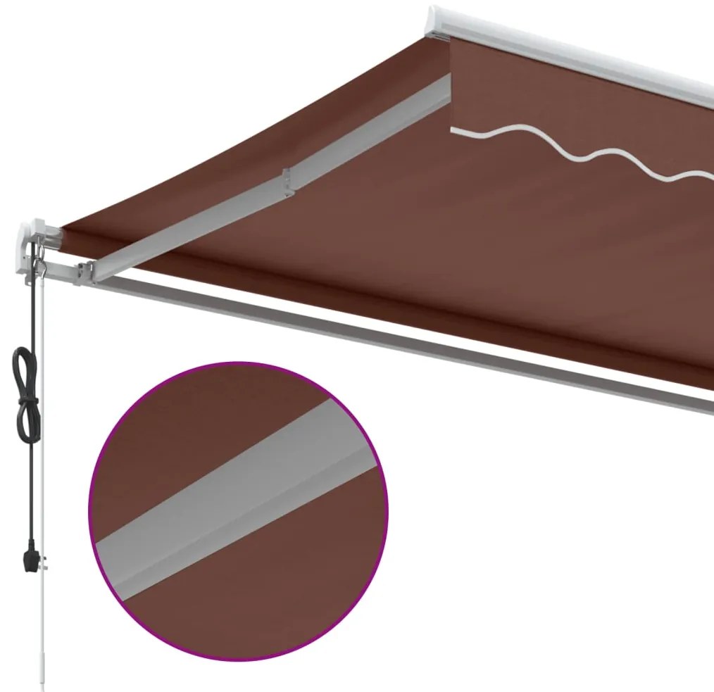 Toldo retrátil automático 500x350 cm castanho