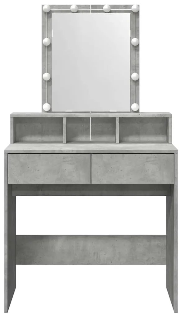 Toucador com LED 80x41x144,5 cm cinzento cimento
