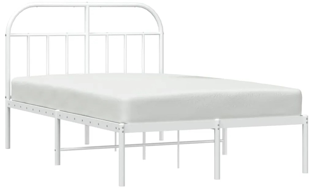 Estrutura de cama com cabeceira 120x200 cm metal branco
